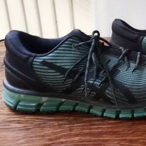 ASICS gel womens size 10 black & teal / aqua